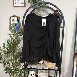 Rebdolls Black Ruched Blouse plus size 2x